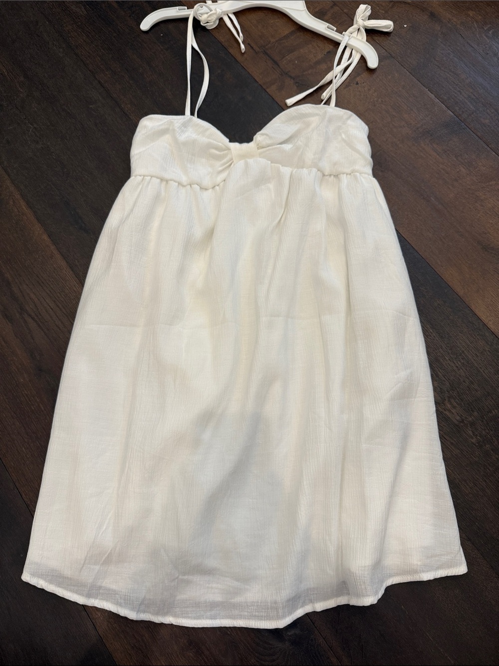 White Tie-Strap Summer Dress